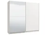 Dvojdverová posuvná skriňa so zrkadlom auri 220 - biela/biela lesk