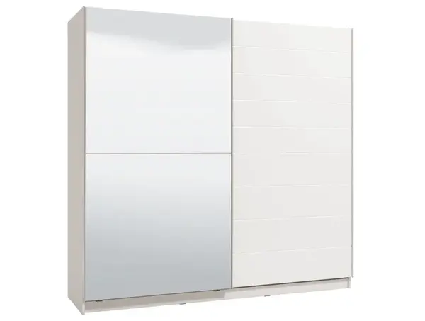 Dvojdverová posuvná skriňa so zrkadlom auri 220 - biela/biela lesk