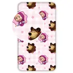 Dětské prostěradlo míša a máša růžové