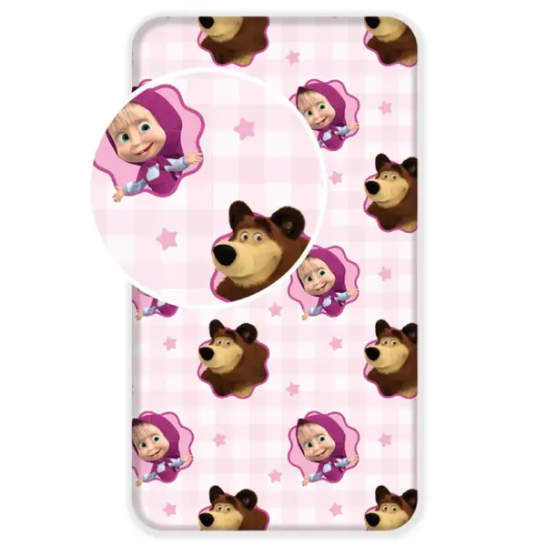 Dětské prostěradlo míša a máša růžové