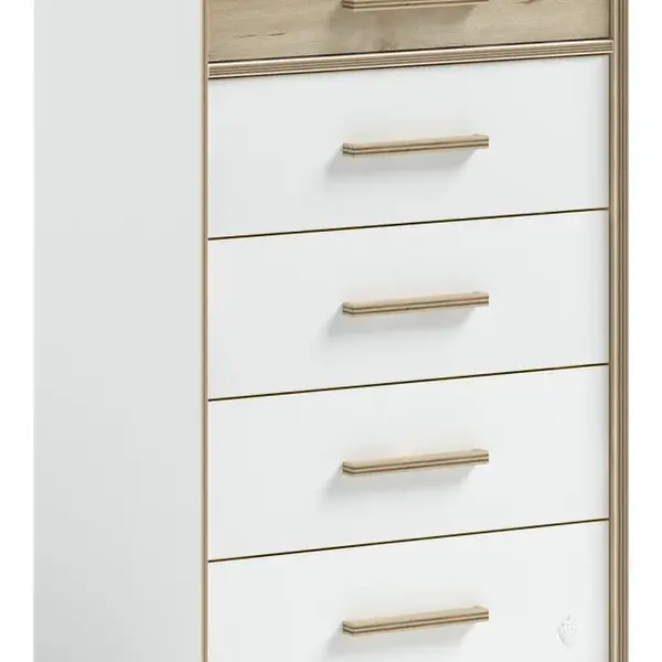 Zásuvková komoda dylan - bílá/dub světlý