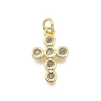 Brass Micro Pave Cubic Zirconia Pendants