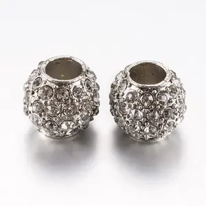 Alloy Rhinestone European Beads
