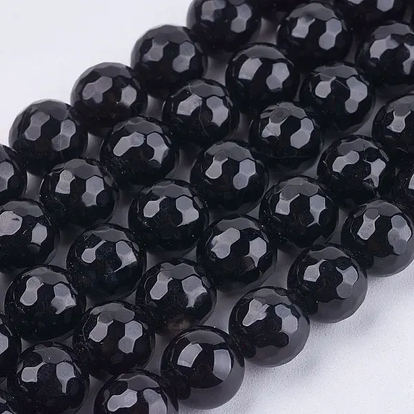 Natural Black Onyx Round Beads Strand