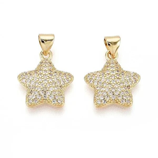 Brass Micro Pave Cubic Zirconia Pendants