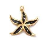 304 Stainless Steel Pave Natural Shell Pendants