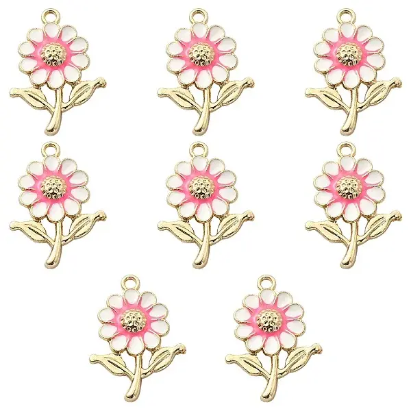 8Pcs Alloy Enamel Pendants