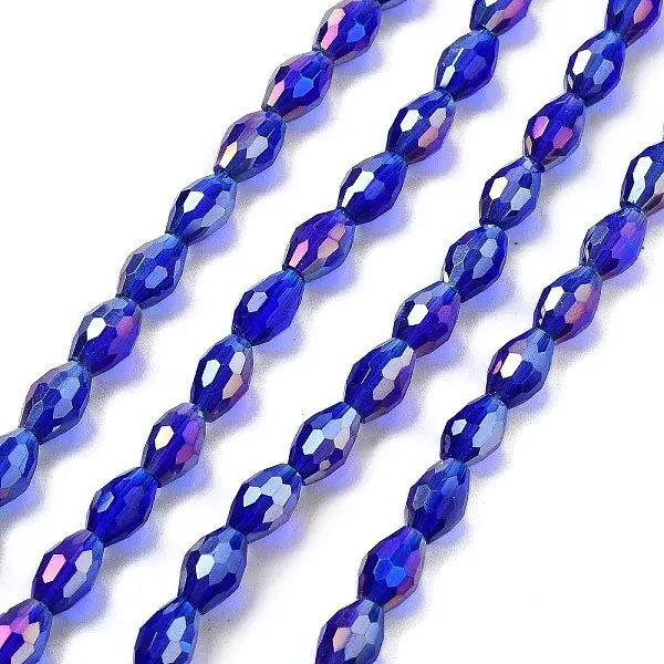 Transparent Electroplate Glass Beads Strands