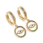 Brass Micro Pave Cubic Zirconia Huggie Hoop Earrings