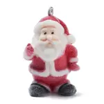 Christmas Theme Flocky Resin Pendants