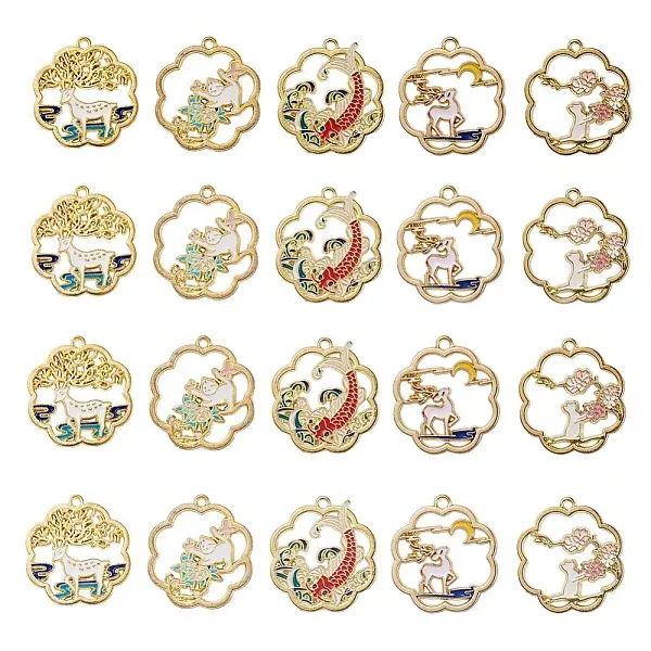 Golden Plated Alloy Enamel Pendants