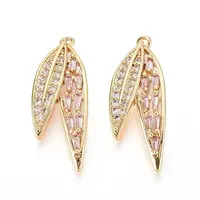 Brass Micro Pave Cubic Zirconia Pendants