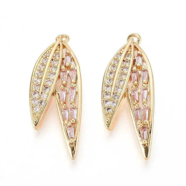 Brass Micro Pave Cubic Zirconia Pendants