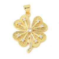 Brass Micro Pave Cubic Zirconia Pendants