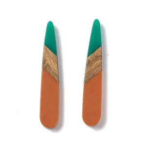 Opaque Resin & Walnut Wood Pendants