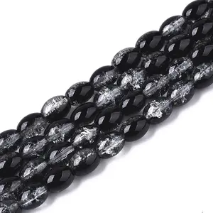 Transparent Crackle Glass Beads Strands