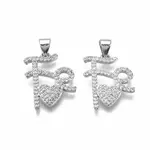 Brass Micro Pave Clear Cubic Zirconia Pendants