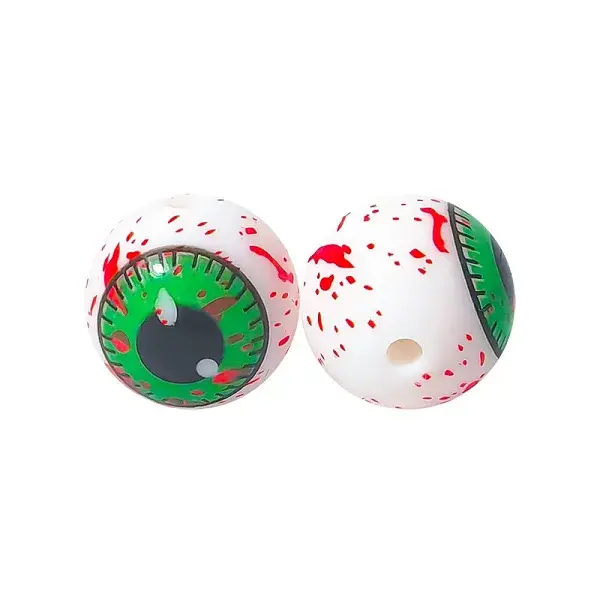 Round Halloween Bloody Eye Food Grade Silicone Beads