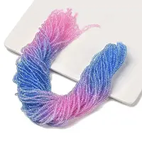 Transparent Painted Glass Beads Strands