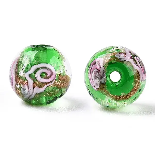 Luminous Handmade Gold Sand Lampwork Beads