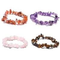 Natural & Synthetic Mixed Stone Chips Stretch Bracelets