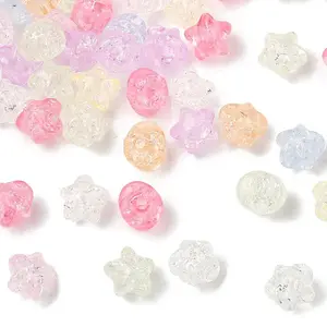60Pcs Transparent Crackle Acrylic Beads