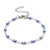 Enamel Horse Eye Link Chains Bracelet
