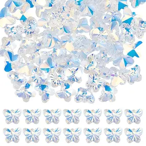 80Pcs Electroplate Glass Charms