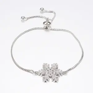 Adjustable Brass Micro Pave Cubic Zirconia Bolo Bracelets