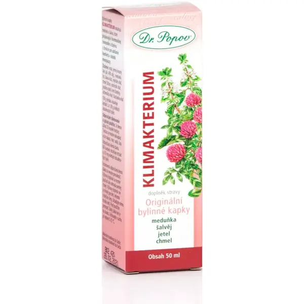 Dr. Popov Originálne bylinné kvapky Klimaktérium kvapky na podporu zdravej hormonálnej činnosti 50 ml