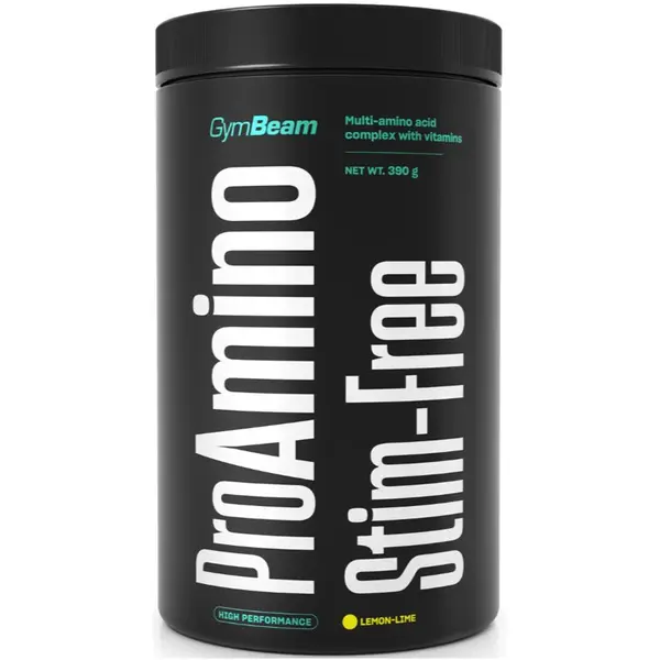 GymBeam ProAMINO stim-free regenerácia a rast svalov príchuť Lemon & Lime 390 g