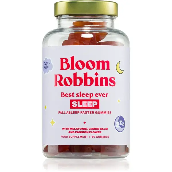Bloom Robbins Best SLEEP ever - Fall asleep faster gummies žuvacie kocky na podporu spánku a regenerácie príchuť Mango 60 ks