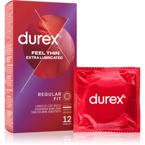 Durex Feel Thin Extra Lubricated kondómy 12 ks