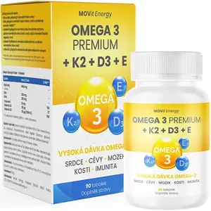 Movit Energy Omega 3 Premium +K2+D3+E doplnok stravy na podporu zdravia nervového systému 90 cps
