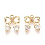 Brass Micro Pave Cubic Zirconia Charms