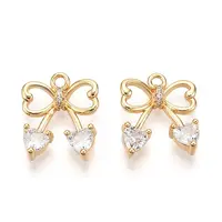Brass Micro Pave Cubic Zirconia Charms
