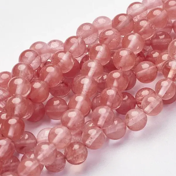 Cherry Quartz Glass Beads Strands