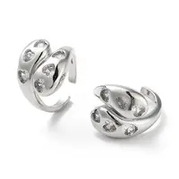 Brass with Cubic Zirconia Open Cuff Rings