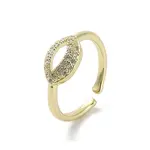 Brass Pave Cubic Zirconia Cuff Rings