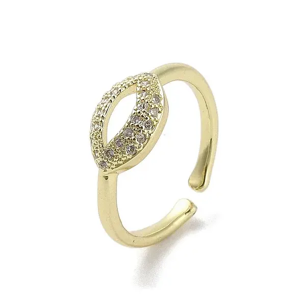 Brass Pave Cubic Zirconia Cuff Rings