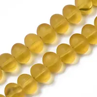 Transparent Frosted Glass Beads Strands