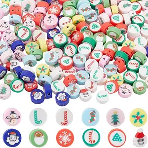 Christmas Theme 300Pcs Handmade Polymer Clay Beads