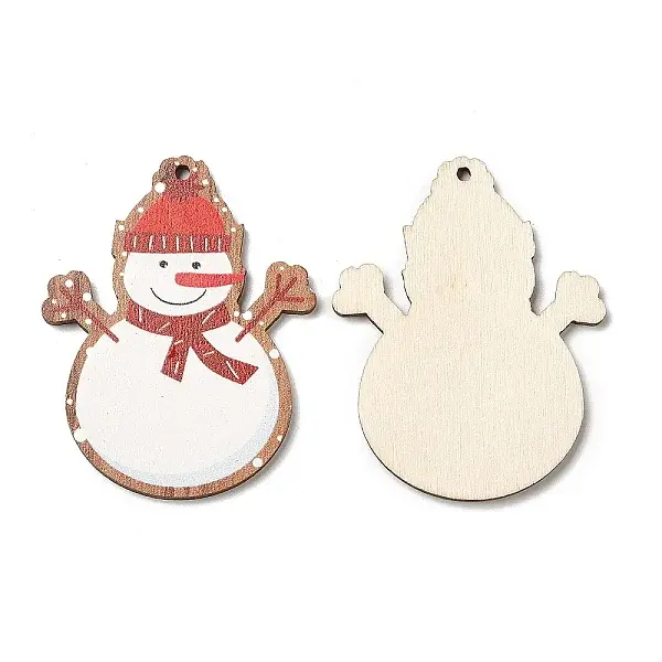 Single Face Christmas Printed Wood Big Pendants
