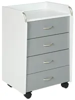 Kontejner na kolečkách zeus - bílá/šedá