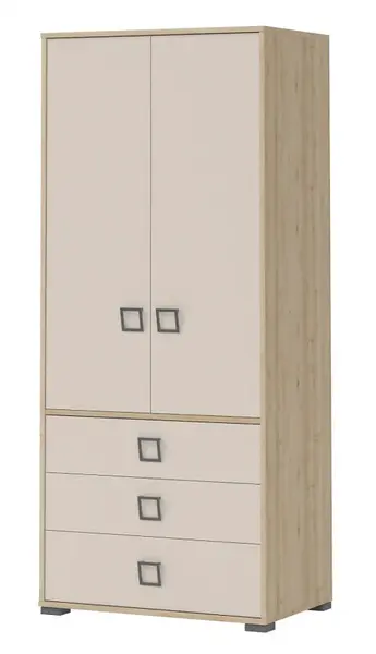 Dvoudveřová kombinovaná šatní skříň ii sloane - buk/béžová