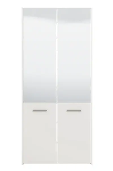 Skříňový botník se zrcadlem trento - bílá