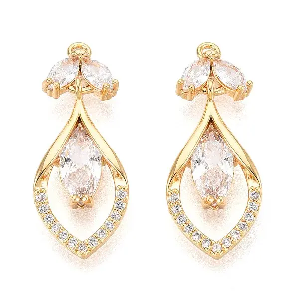 Brass Micro Pave Cubic Zirconia Pendants