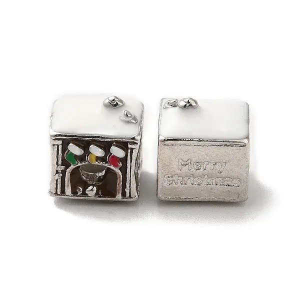 Christmas Theme Alloy Enamel European Beads