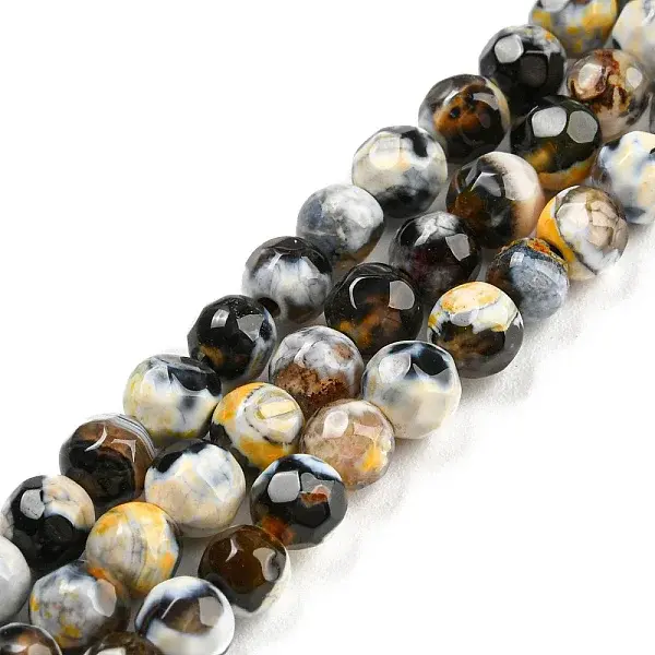Dyed Natural Fire Crackle Agate Beads Strands