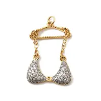 Brass Micro Pave Clear Cubic Zirconia Clothes Pendants